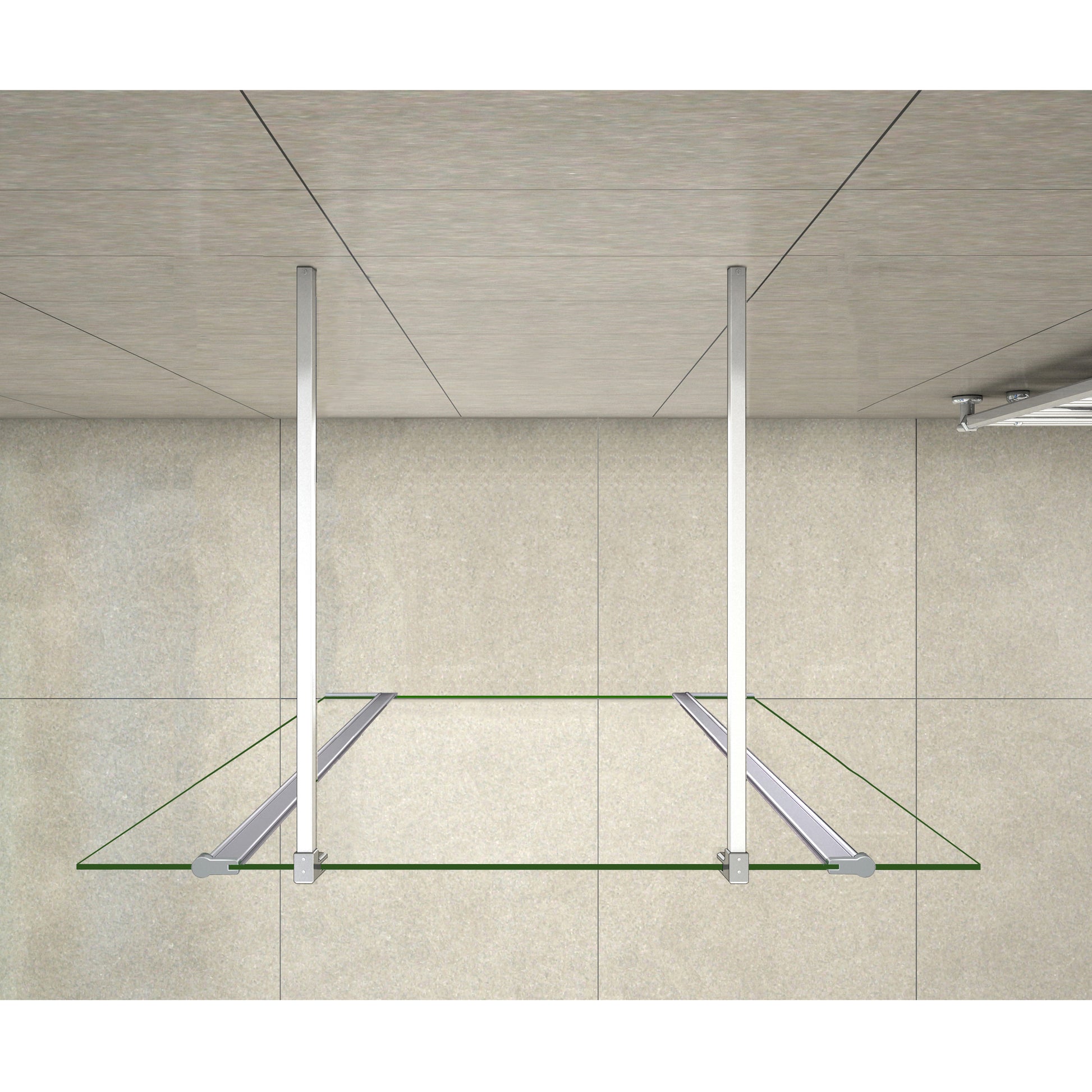 Aica Walk In Alta 200cm Parete Per Doccia Vetro Temperato Trasparente Anticalcare Doppia Paretina Mobile Da 40 cm e Doppia Barra Stabilizzatrice