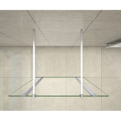 Aica Walk In Alta 200cm Parete Per Doccia Vetro Temperato Trasparente Anticalcare Doppia Paretina Mobile Da 40 cm e Doppia Barra Stabilizzatrice