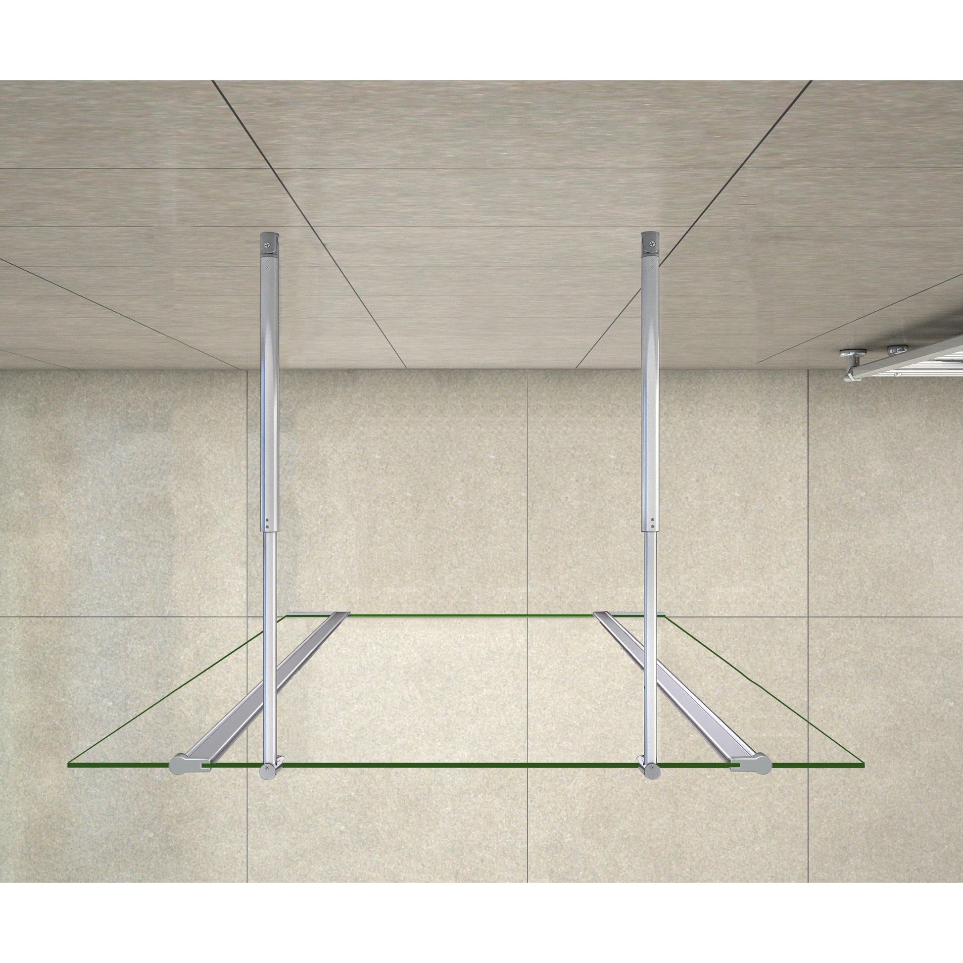 Aica Walk In Alta 200cm Parete Per Doccia Vetro Temperato Trasparente Anticalcare Doppia Paretina Mobile Da 40 cm e Doppia Barra Stabilizzatrice