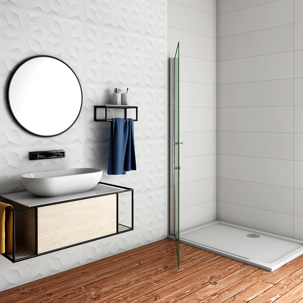 Barra di Supporto in Vetro per Doccia in Acciaio Inossidabile, Pannello Fisso per Porta Senza Cornice, Supporto da Parete a Vetro, Spessore 8-12 mm, Box per Ambienti Umidi