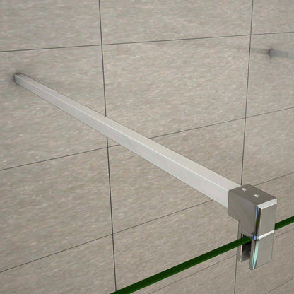 Aica Walk In Alta 200cm Parete Per Doccia Vetro Temperato Trasparente Anticalcare Doppia Paretina Mobile Da 40 cm e Doppia Barra Stabilizzatrice