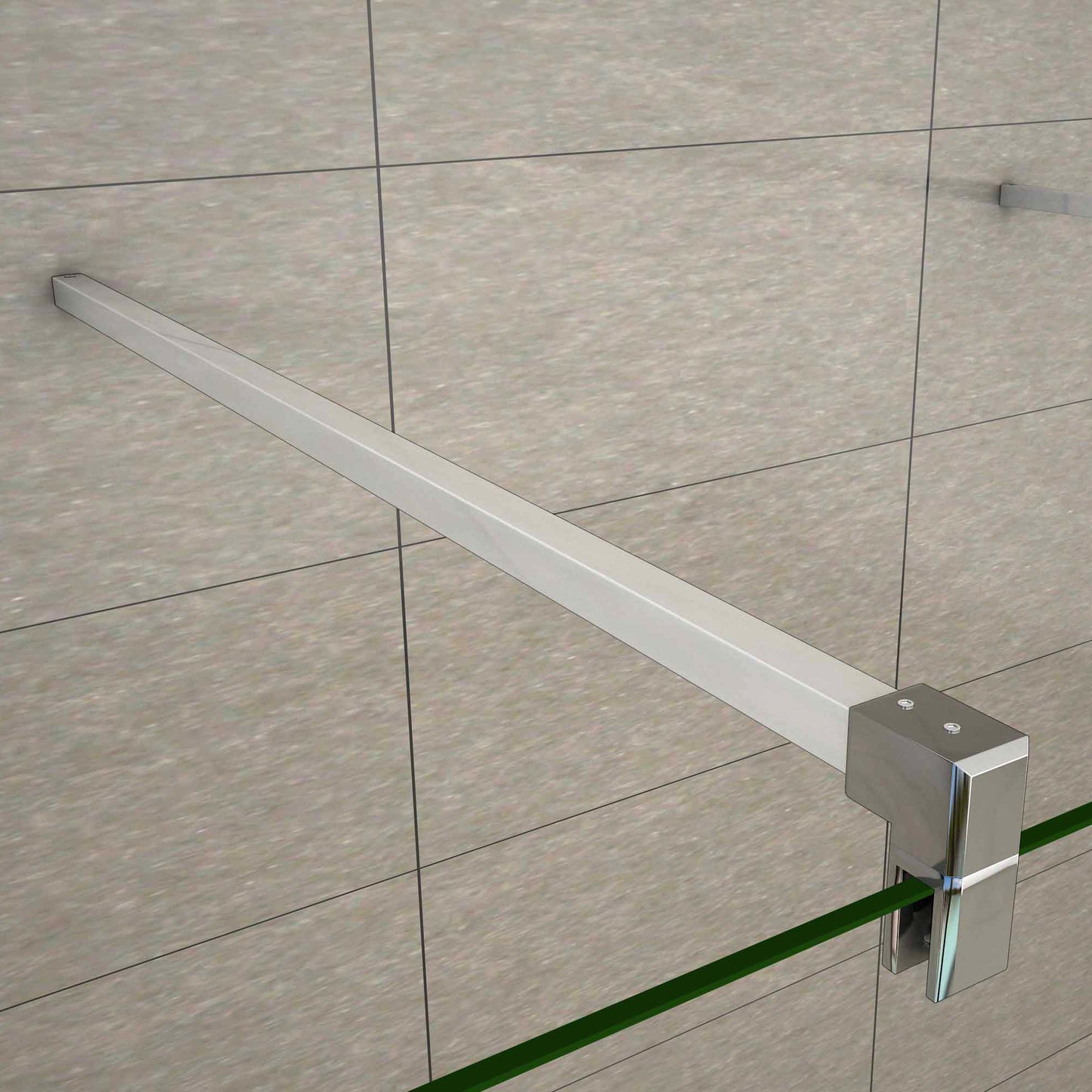 Aica 200cm Walk In Parete Per Doccia Vetro Trasparente Anticalcare Doppia Paretina Mobile Da 30 cm e Doppia Barra Stabilizzatrice 30+30