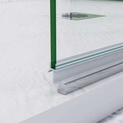 Aica Box Doccia Walk In Parete Fissa Vetro da 6mm Temperato Anticalcare Barra Stabilizzatrice 45cm Cromo Lucido