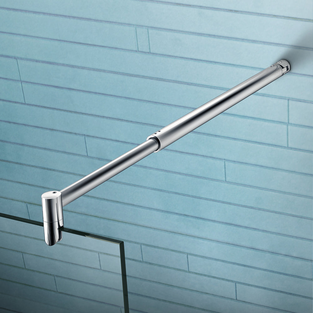 Aica Parete Per Doccia Walk In 200cm Vetro Temperato Anti-frantumi Anticalcare 8mm Fascia Opaca Barra Stabilizzatrice 70-120 cm