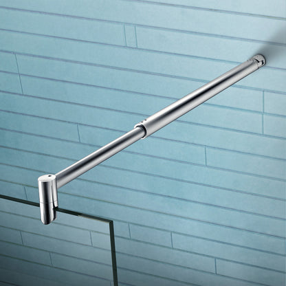 Aica Parete Per Doccia Walk In 200cm Vetro Temperato Anti-frantumi Anticalcare 8mm Fascia Opaca Barra Stabilizzatrice 70-120 cm