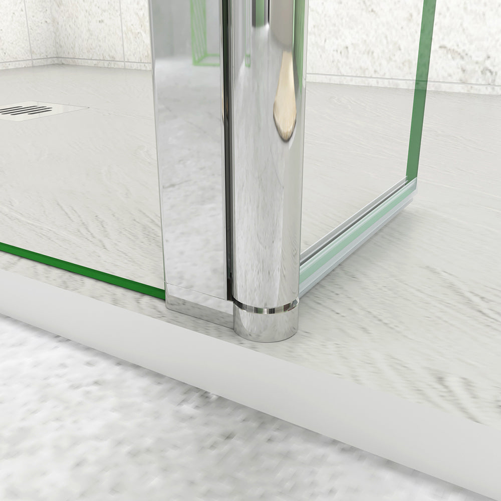 Walk In Parete Doccia 80-120cm Paretina Mobile 30/40cm Vetro Temperato 8mm Anticalcare 2 Ripiani Barra Stabilizzatrice da 90cm tagliabile