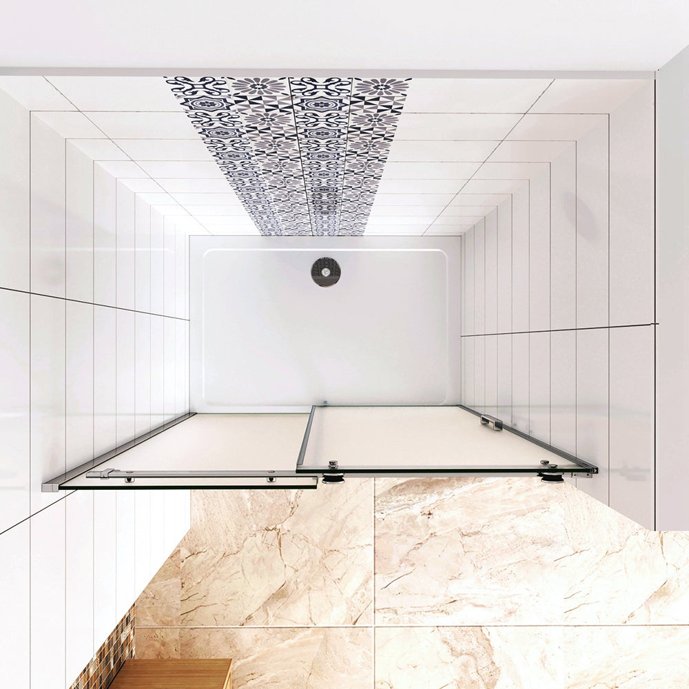 Box Doccia Per Nicchia Porta Scorrevole Ingresso Destro Vetro 8 mm Temperato Satinato Opaco Anticalcare 195cm