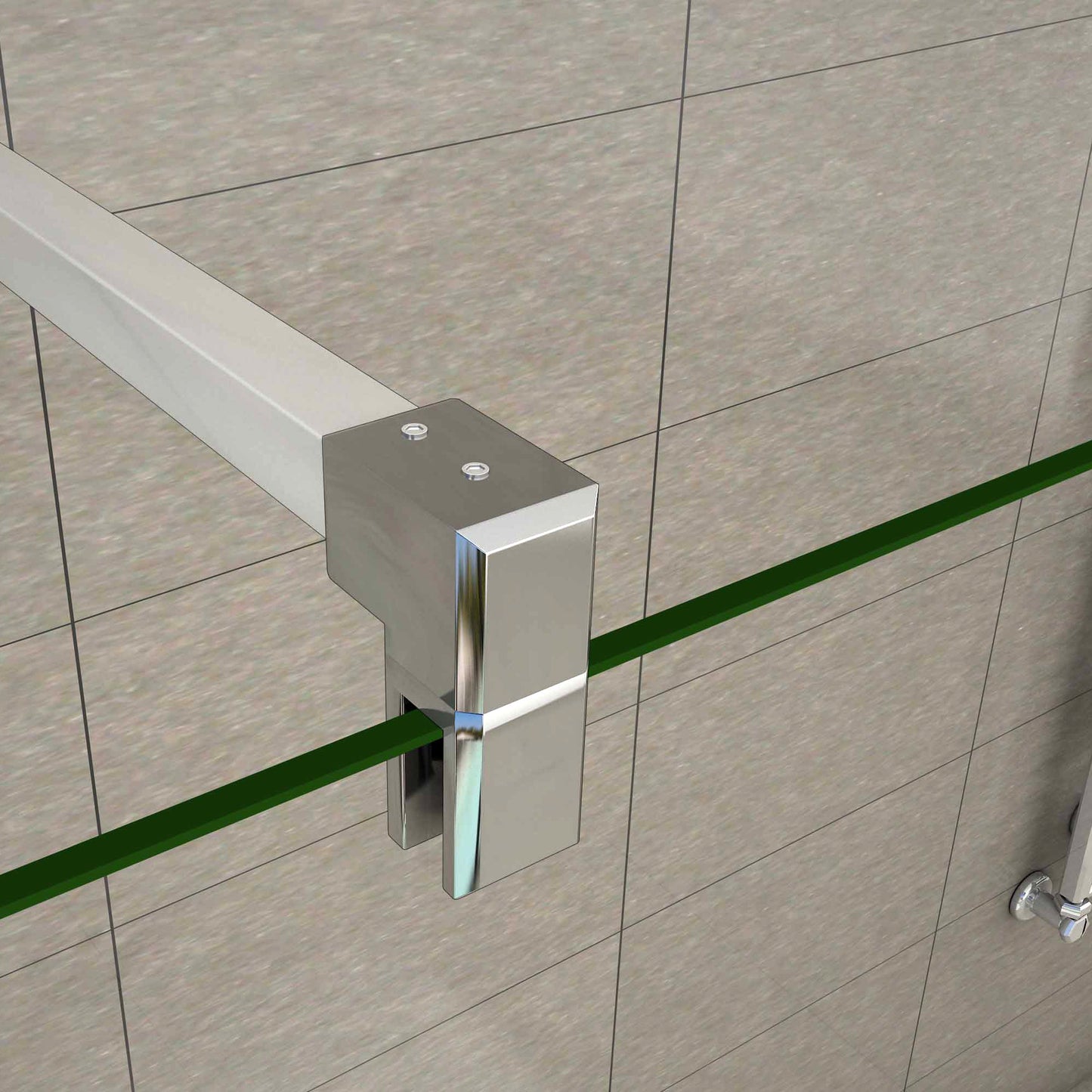 Aica 200cm Walk In Parete Per Doccia Vetro Trasparente Anticalcare Doppia Paretina Mobile Da 30 cm e Doppia Barra Stabilizzatrice