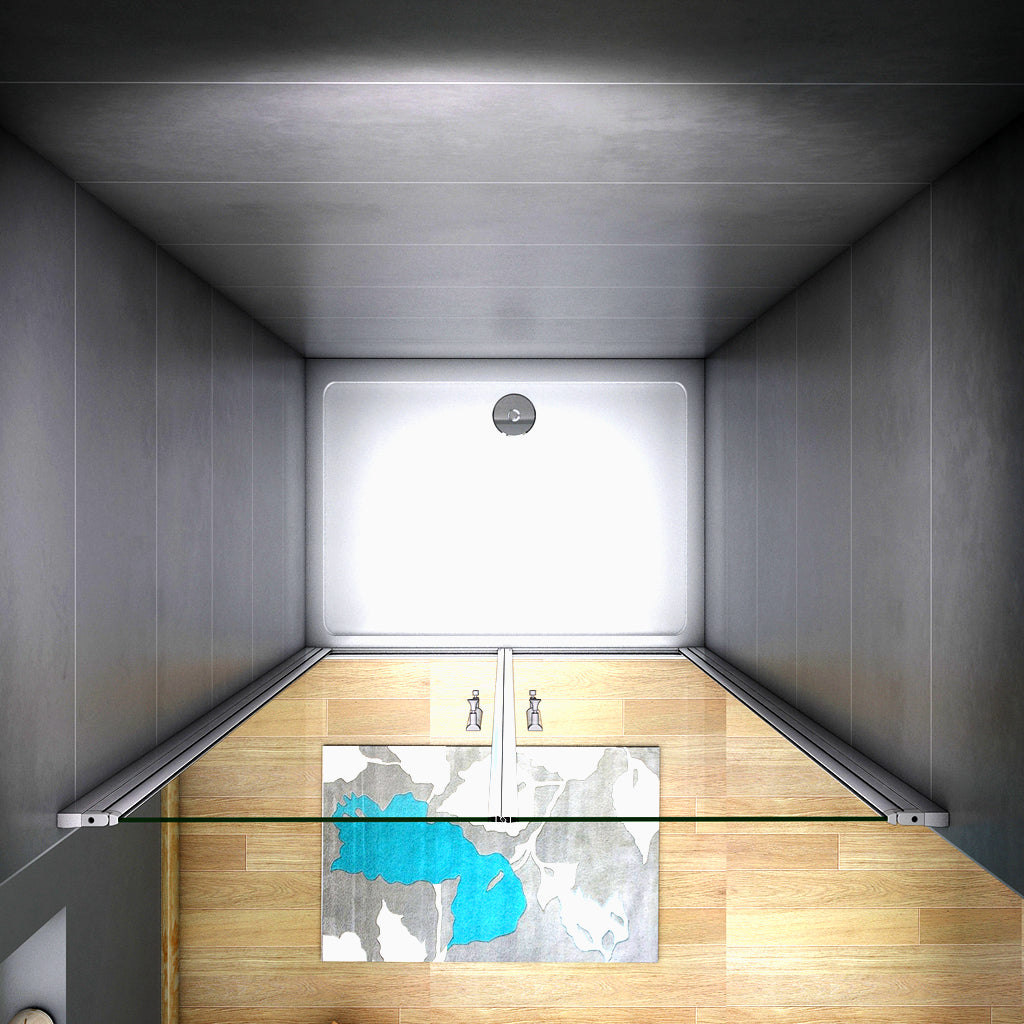 Aica 185 cm Box doccia per Nicchia Porta Battente 2 Ante Saloon Vetro Temperato 5 mm Trasparente Profilo in Alluminio Processo di Elettroforesi