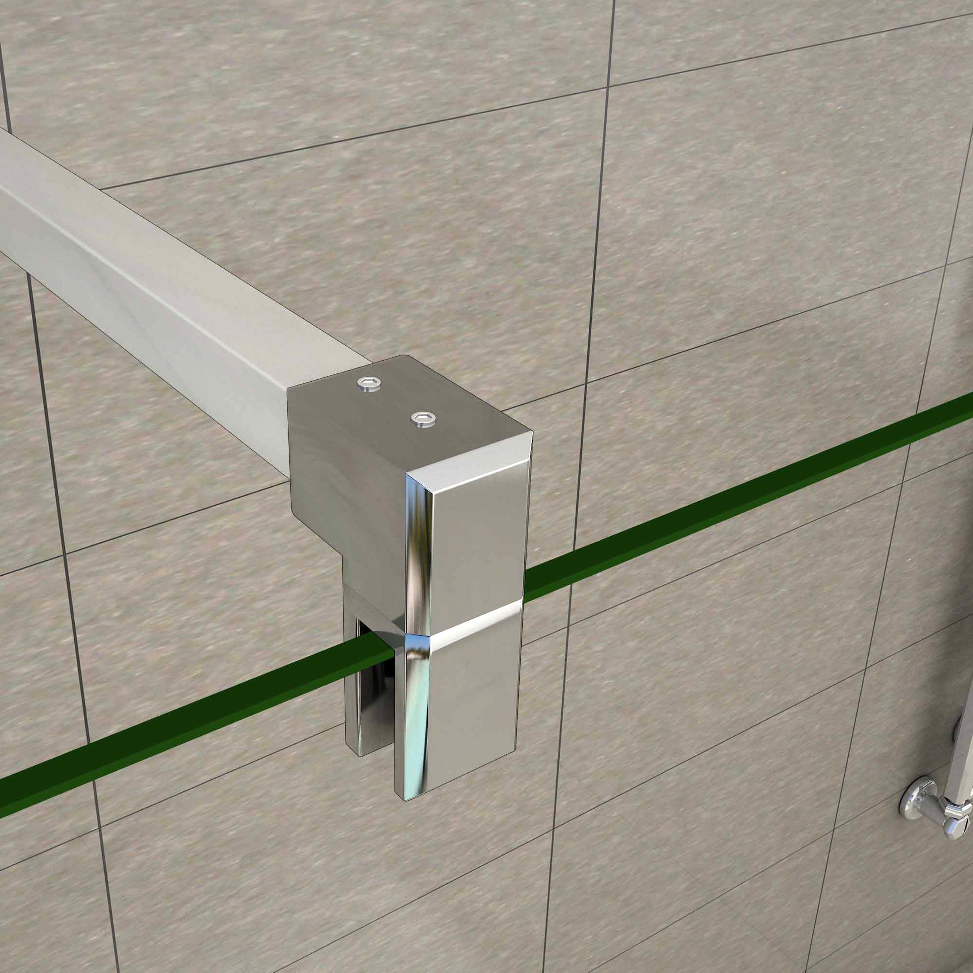 Aica Walk In Alta 200cm Parete Per Doccia Vetro Temperato Trasparente Anticalcare Doppia Paretina Mobile Da 40 cm e Doppia Barra Stabilizzatrice