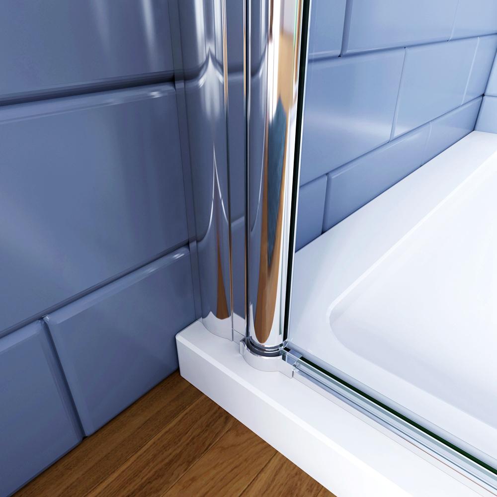 Aica Box Doccia Angolare Porta Battente 187/197cm con Parete Fissa Vetro Temperato Trasparente 6 mm Anticalcare Barra Stabilizzatrice 140cm