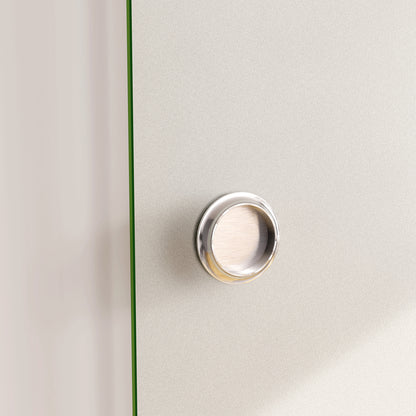 Porta Scorrevole in Vetro da 8mm Temperato Opaco con Pellicola Anti-frantumi con Binario in Alluminio Bianco Verniciato Altezza 225cm