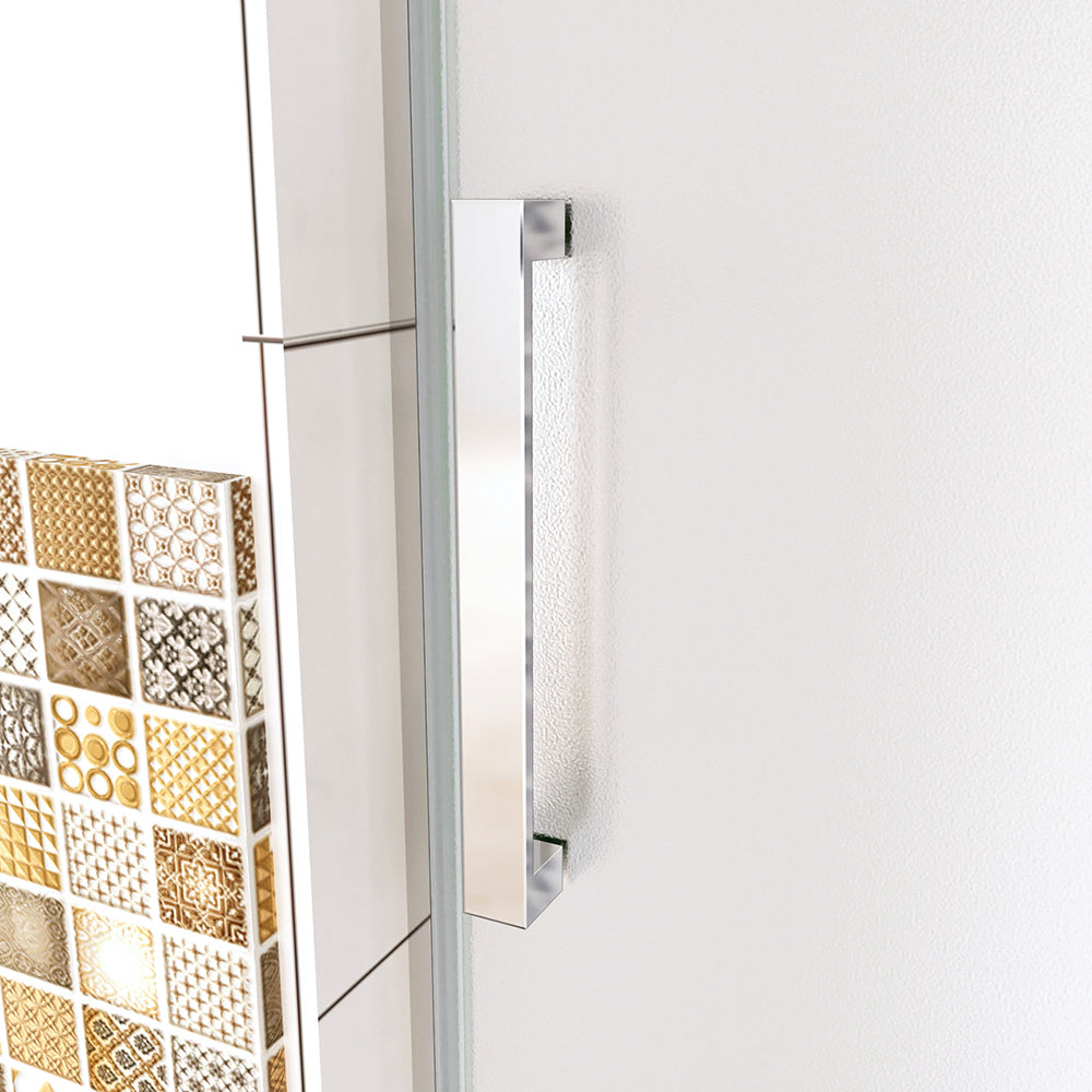 Box Doccia Per Nicchia Porta Scorrevole Ingresso Sinistro Vetro 8mm Temperato Satinato Opaco Anticalcare 195cm