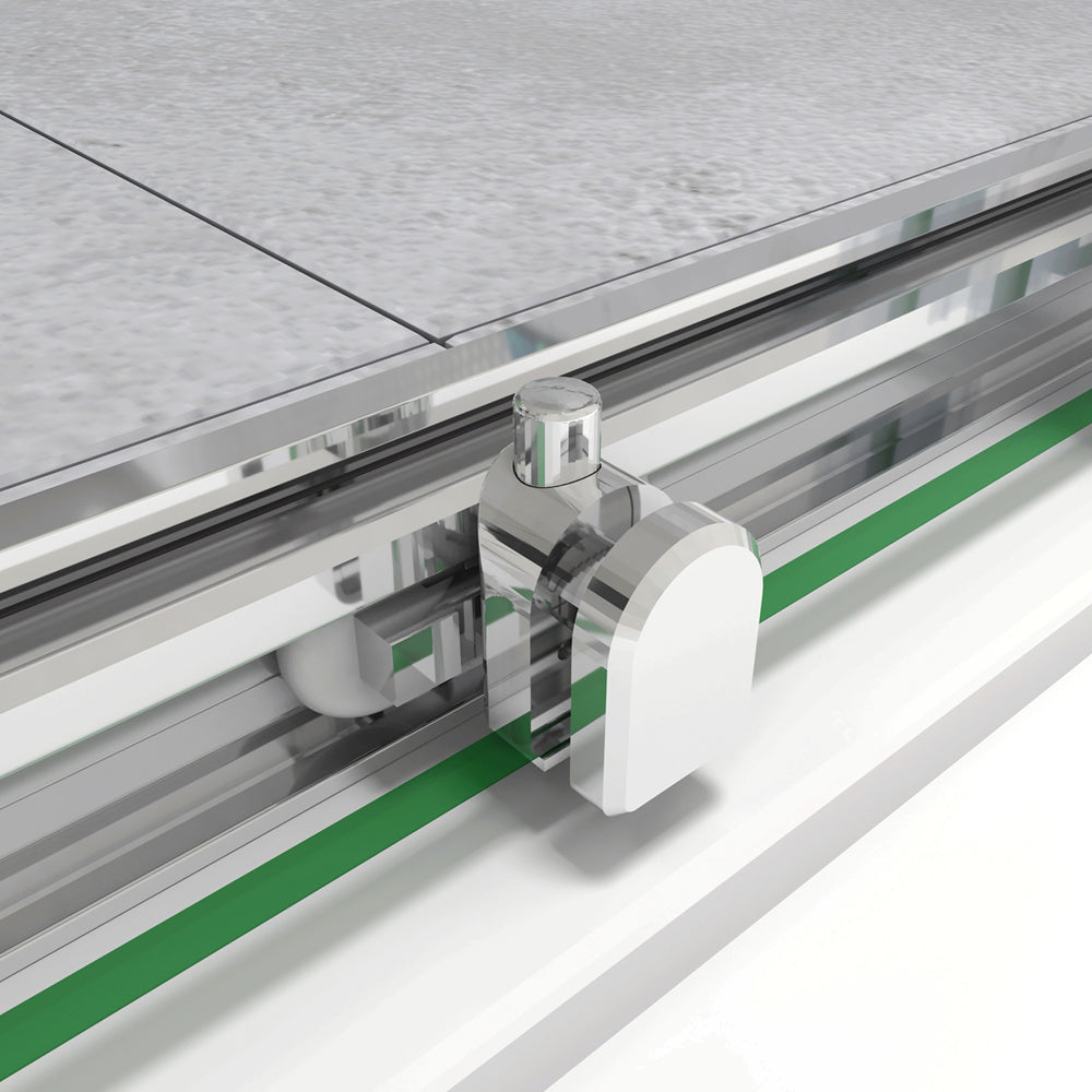 Porta Doccia Per Nicchia Doppie Ante Scorrevoli Ingresso Centrale In Vetro 5mm Temperato Trasparente Profilo Cromo Lucido