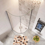 Box Doccia Semicircolare Aica - Vetro Temperato 6mm Anticalcare, 80x80x195 Cm, Porte Battenti - Foto 6