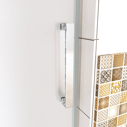 Box Doccia Per Nicchia Porta Scorrevole Ingresso Destro Vetro 8 mm Temperato Satinato Opaco Anticalcare 195cm