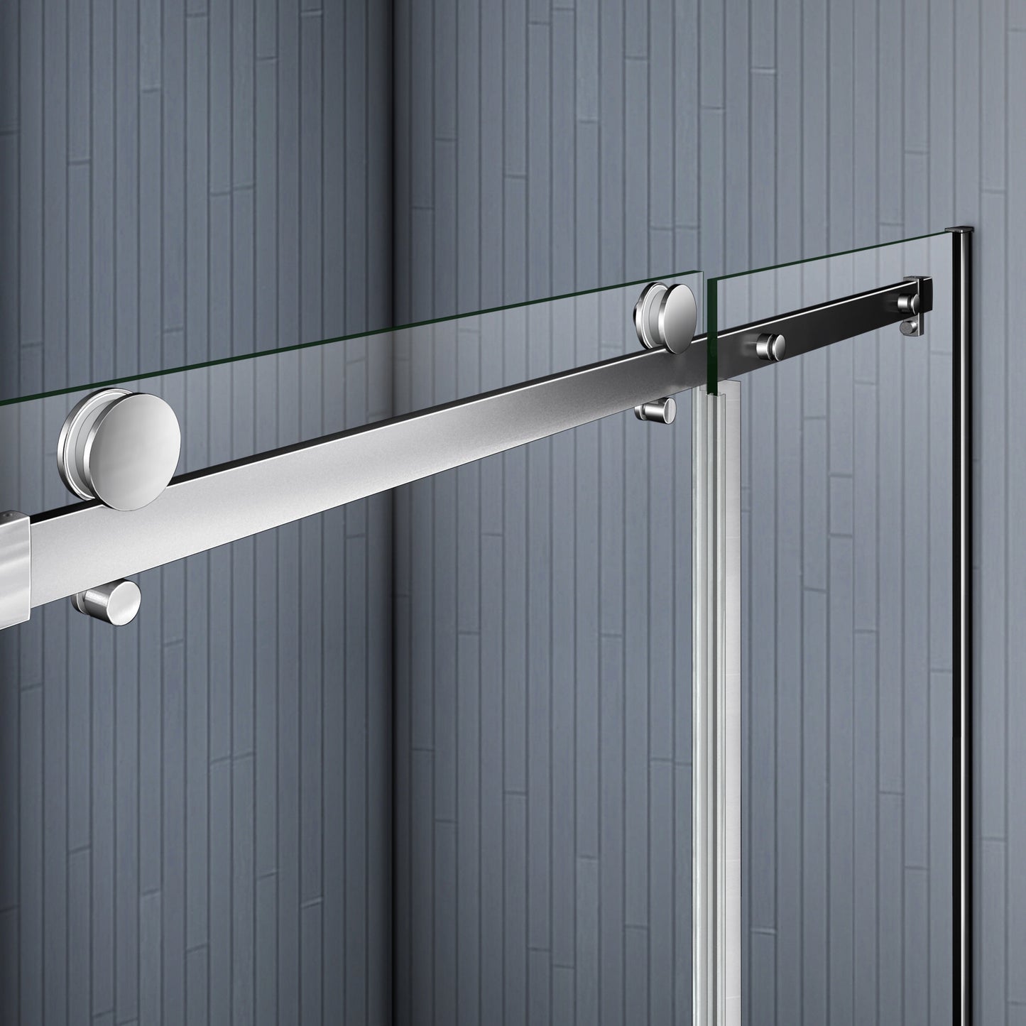Aica 195 cm Porta Doccia Per Nicchia Anta Scorrevole Ingresso Laterale Vetro 8mm Temperato Trasparente Anticalcare Cromato Lucido