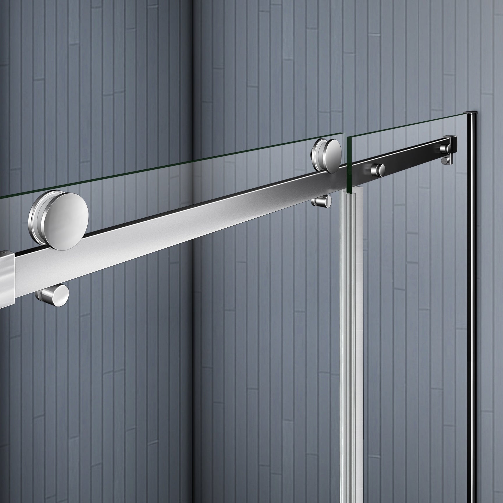 Aica 195 cm Porta Doccia Per Nicchia Anta Scorrevole Ingresso Laterale Vetro 8mm Temperato Trasparente Anticalcare Cromato Lucido