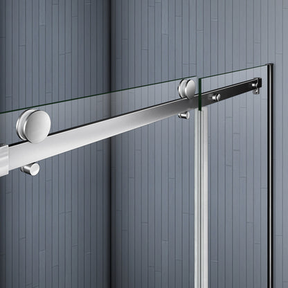 Aica 195 cm Porta Doccia Per Nicchia Anta Scorrevole Ingresso Laterale Vetro 8mm Temperato Trasparente Anticalcare Cromato Lucido