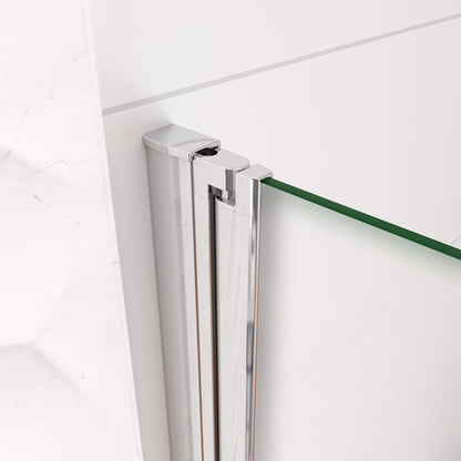 WALK IN Parete Doccia Movibile Girevole Verso Interno e Esterno 195cm in Vetro 6mm Temperato Anticalcare Satinato Opaco Telaio Cromato Lucido