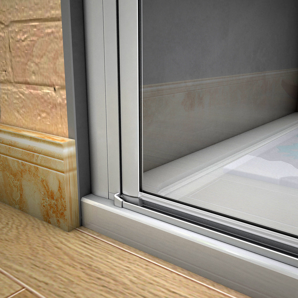 Aica 185 cm Box Doccia Angolare Doppia Porta Battente Vetro Temperato 5 mm Trasparente Profilo in Alluminio Processo di Elettroforesi