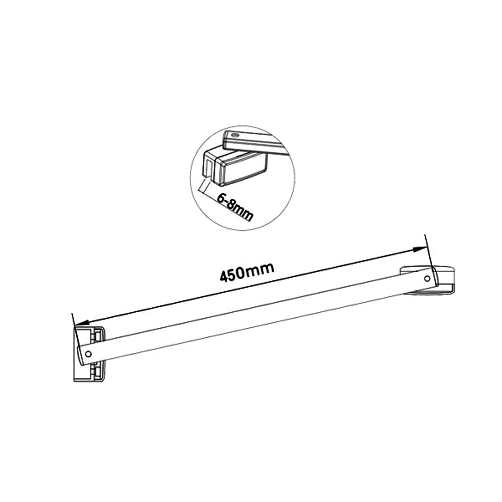 Aica Parete Per Doccia Walk In Con 30/40cm Paretina Mobile Vetro 8mm Temperato Trasparente Anticalcare Con Barra Stabilizzatrice da 45cm