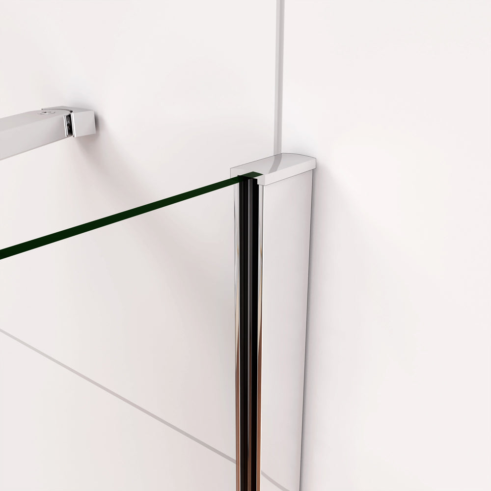 Parete Doccia Sopravasca Angolare 2 Ante Pieghevoli con Parete Laterale Vetro Temperato 6 mm Trasparente Anticalcare Cromato Lucido