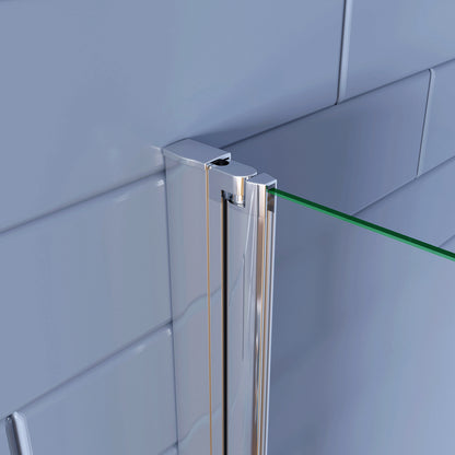 Aica Porta Doccia per Nicchia Apertura Battente in Vetro Temperato Satinato Opaco 6mm Anticalcare Telaio Cromo Lucido (montaggio verso irreversibile)