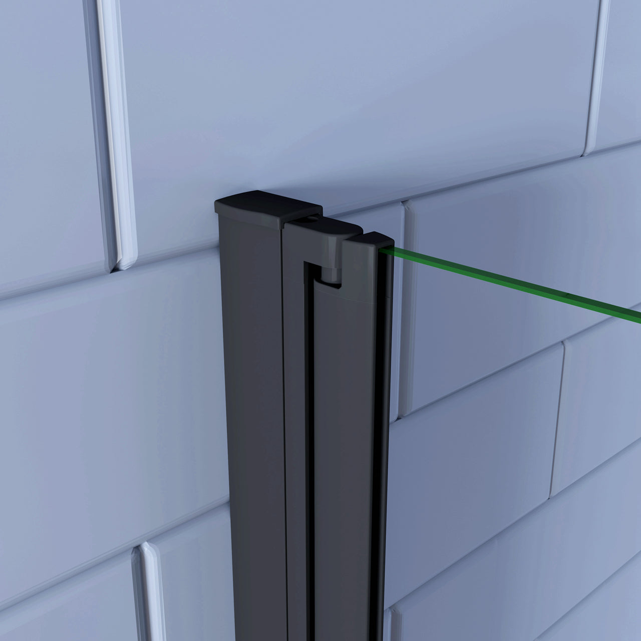 Walk in Parete Doccia Movibile 2 Pannelli Pieghevoli a Libro 65-115x190 cm in Vetro 5mm Trasparente Temperato Anticalcare Telaio Nero Opaco