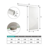 Porta scorrevole esterno - 205x83cm - Vetro temperato 8mm