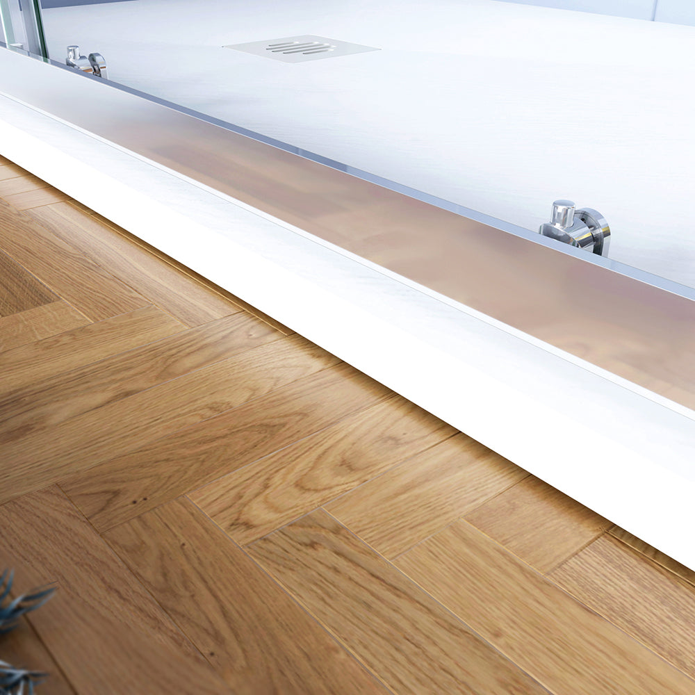 190cm Box Doccia Angolare Porta Scorrevole con Parete Fissa in Vetro Temperato Serigrafato Opaco Graduale Profili Cromato Lucido