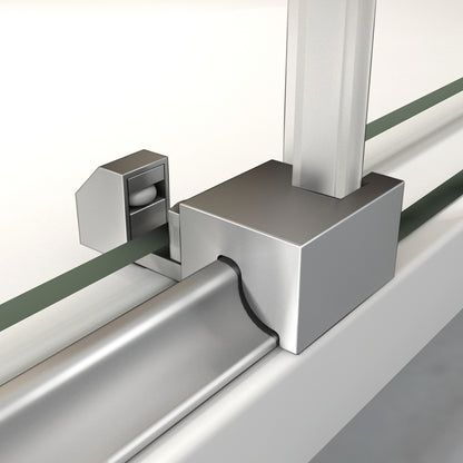 Aica 195 cm Porta Doccia Per Nicchia Anta Scorrevole Ingresso Laterale Vetro 8mm Temperato Trasparente Anticalcare Cromato Lucido