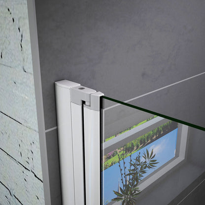 Aica 185 cm Box doccia per Nicchia Porta Battente 2 Ante Saloon Vetro Temperato 5 mm Trasparente Profilo in Alluminio Processo di Elettroforesi