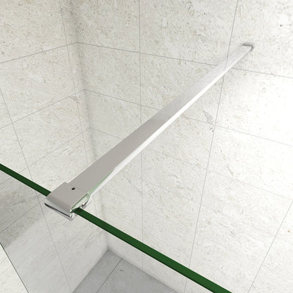 Walk In Parete Doccia 80-120cm Paretina Mobile 30/40cm Vetro Temperato 8mm Anticalcare 2 Ripiani Barra Stabilizzatrice da 90cm tagliabile