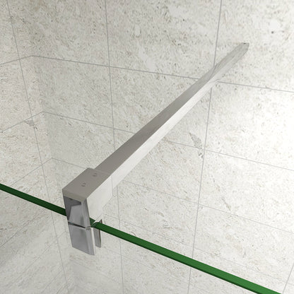 Walk In Parete Doccia 80-120cm Paretina Mobile 30/40cm Vetro Temperato 8mm Anticalcare 2 Ripiani Mensole Barra Stabilizzatrice 140cm tagliabile