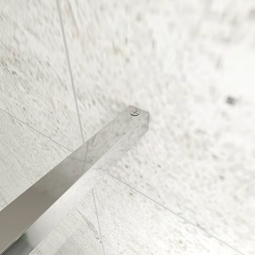 Walk In Parete Doccia 80-120cm + Paretina Mobile 30/40cm Vetro Temperato 8mm Anticalcare 2 Ripiani Mensole Barra Stabilizzatrice 90cm tagliabile