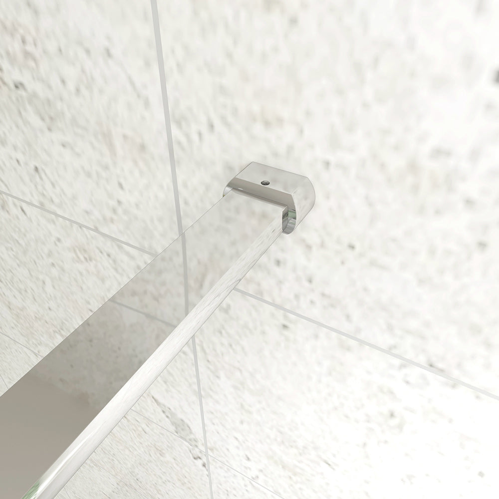 Walk In Parete Doccia 80-120cm Paretina Mobile 30/40cm Vetro Temperato 8mm Anticalcare 2 Ripiani Barra Stabilizzatrice da 140cm tagliabile