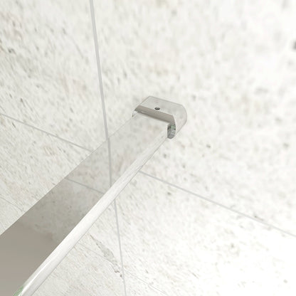 Walk In Parete Doccia 80-120cm Paretina Mobile 30/40cm Vetro Temperato 8mm Anticalcare 2 Ripiani Barra Stabilizzatrice da 90cm tagliabile