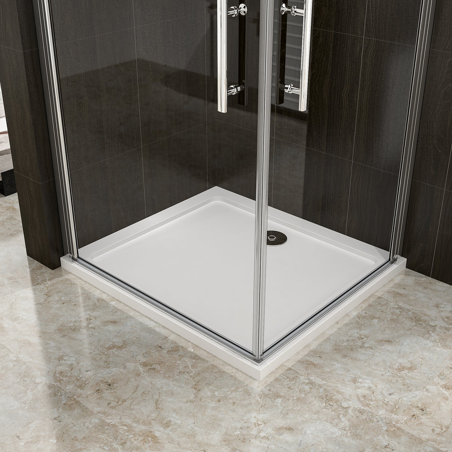 Aica 195 cm Box Doccia Angolare Due Porte a Battente Rotazione Di 180 Gradi Vetro Temperato 6 mm Anticalcare Trasparente varie dimensioni