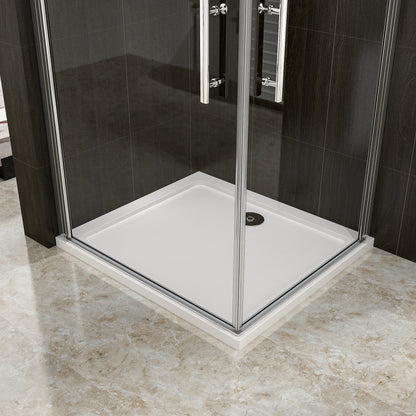 Aica 195 cm Box Doccia Angolare Due Porte a Battente Rotazione Di 180 Gradi Vetro Temperato 6 mm Anticalcare Trasparente varie dimensioni