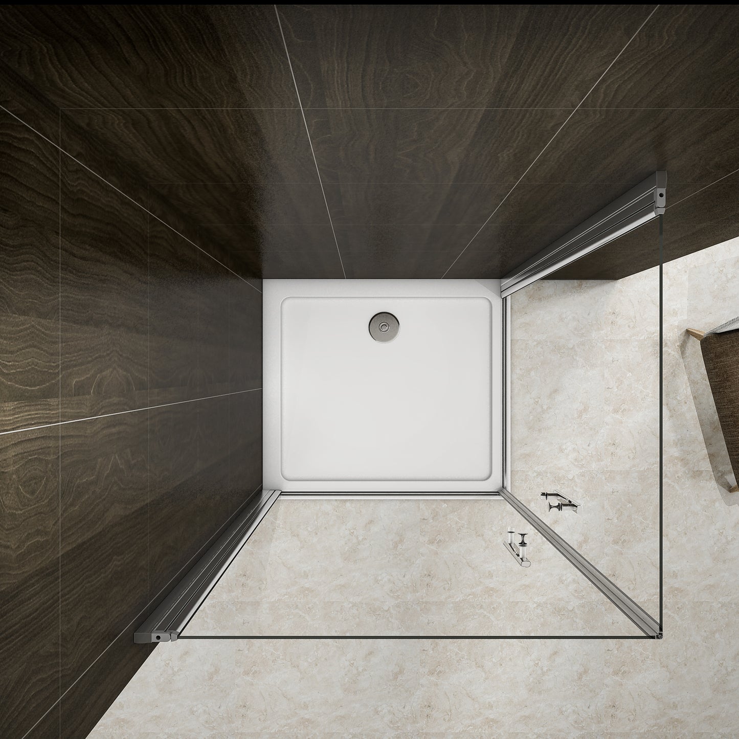 Aica 195 cm Box Doccia Angolare Due Porte a Battente Rotazione Di 180 Gradi Vetro Temperato 6 mm Anticalcare Trasparente varie dimensioni