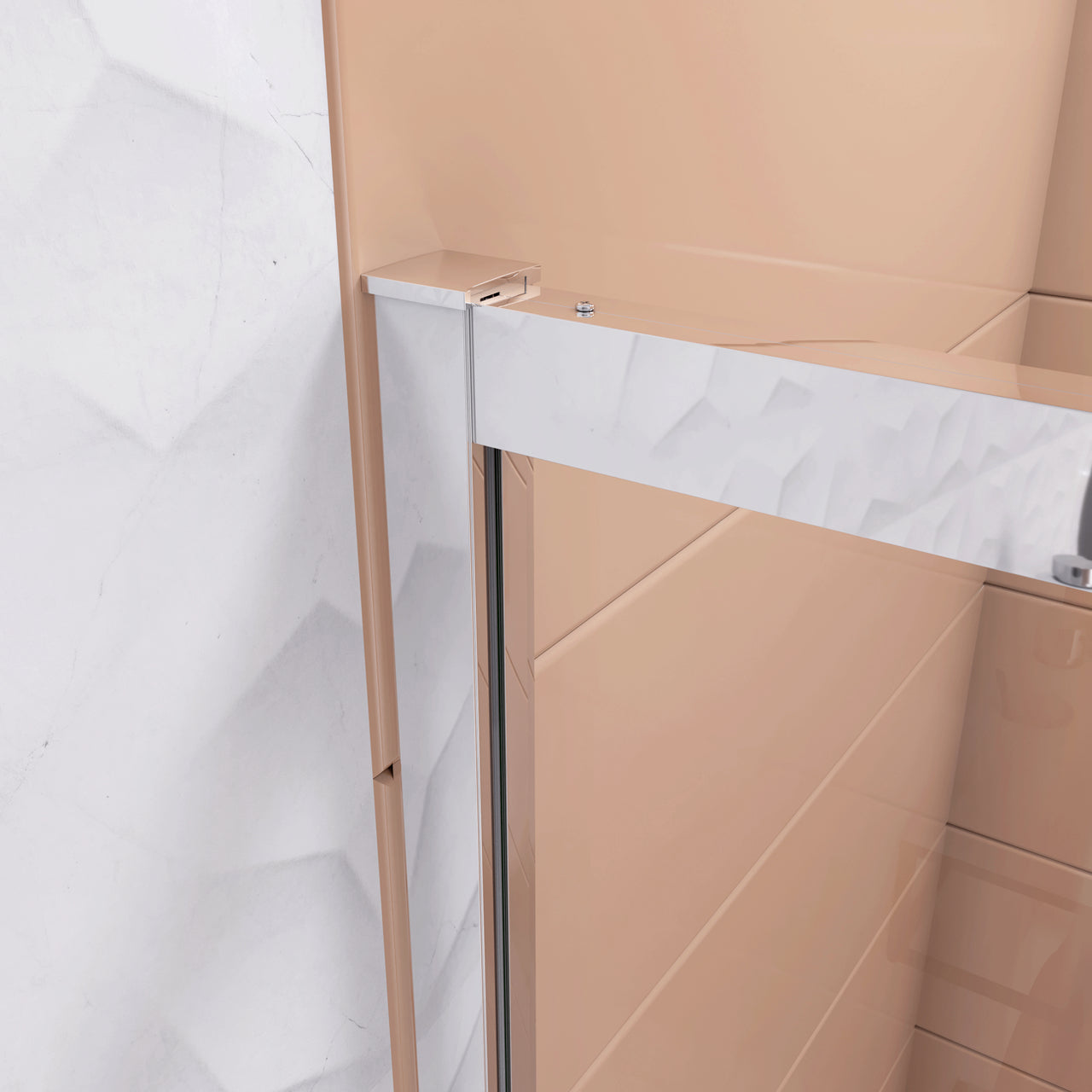 120x190cm Box Doccia per Nicchia Porta Scorrevole in Vetro Temperato 6mm Anticalcare Fascia Satinata Centrale Profilo Cromo Lucido