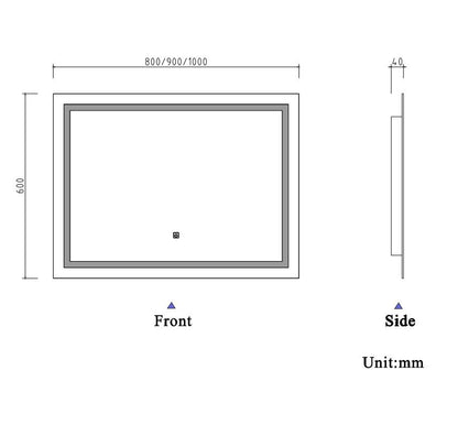 Aica Specchio Per Trucco Da Parete A Parete Con Specchio A Led Per Il Bagno A Parete A Led Nuovo Pulsante,Bianco Freddo,Anti-Appannamento