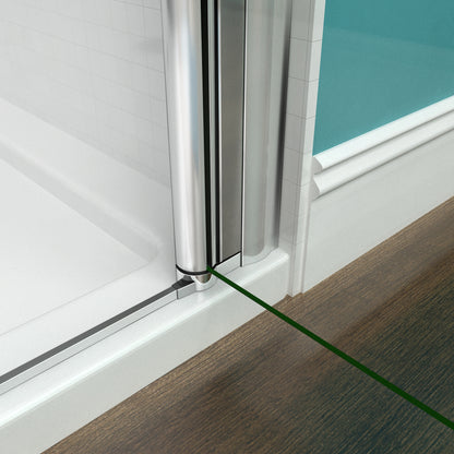Aica 197cm Box Doccia Per Nicchia Porta Battente Vetro 6 mm Temperato Trasparente Anticalcare Telaio Cromo Lucido