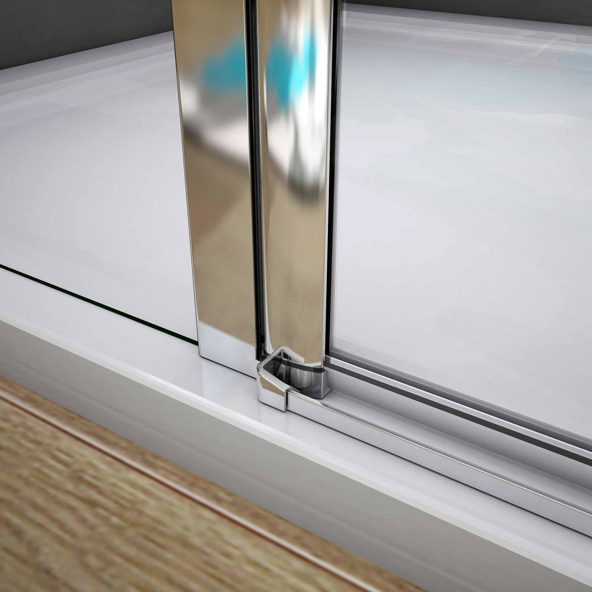 Aica 195 cm Box Doccia Angolare Doppie Porte Apertura Battente Vetro Temperato 6 mm Trasparente Anticalcare Con Barre Stabilizzatrici