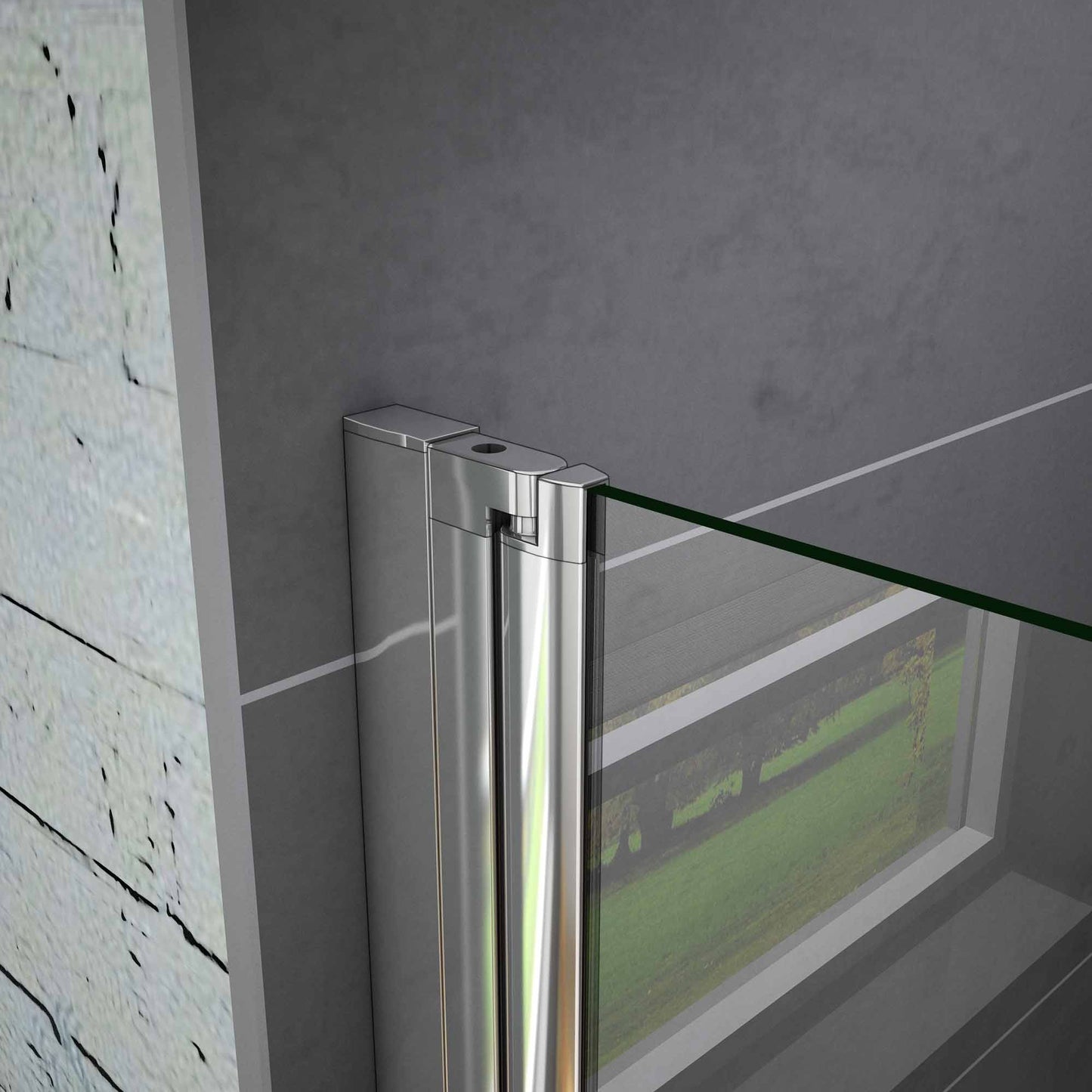 Aica 195cm Box Doccia Per Nicchia Doppia porta battente-Saloon In Vetro 6mm Temperato Trasparente Anticalcare