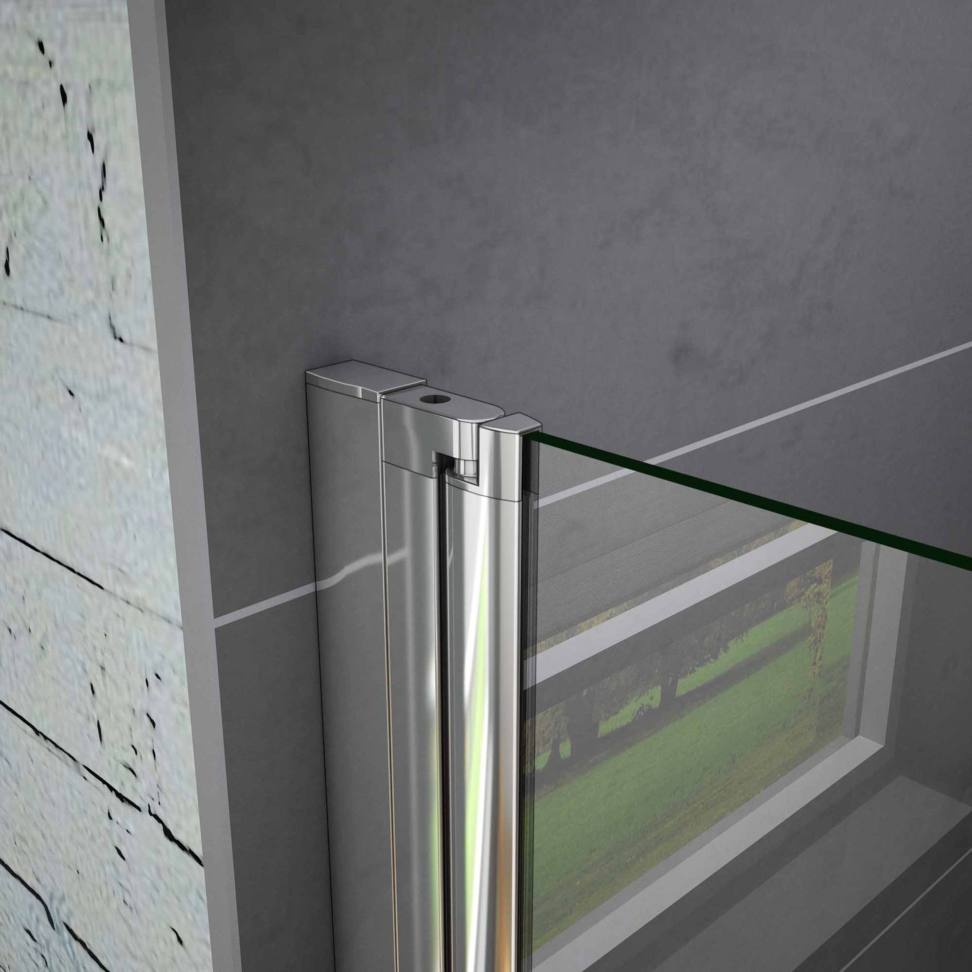 Aica 195cm Box Doccia Per Nicchia Doppia porta battente-Saloon In Vetro 6mm Temperato Trasparente Anticalcare