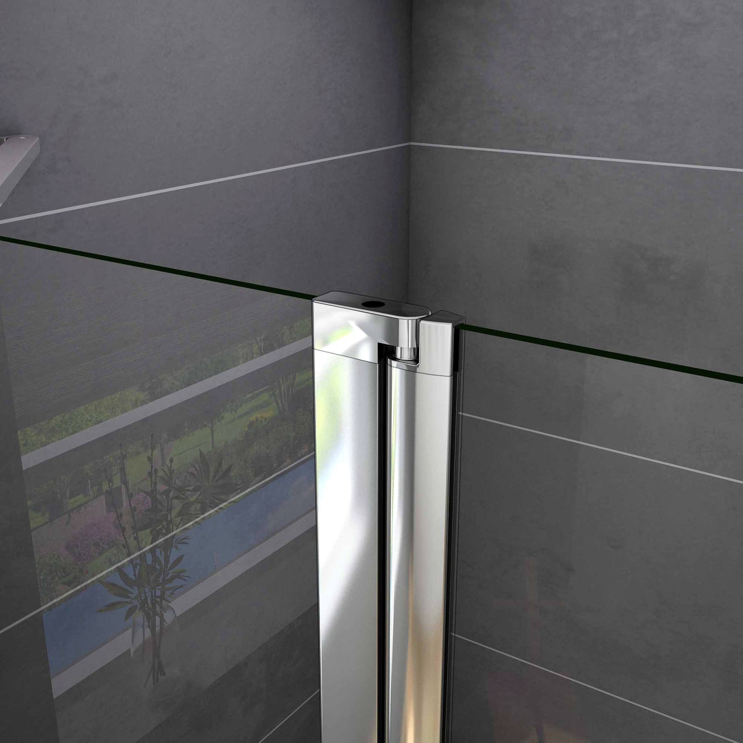Aica 195 cm Box Doccia Angolare Doppie Porte Apertura Battente Vetro Temperato 6 mm Trasparente Anticalcare Con Barre Stabilizzatrici