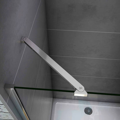 Aica 195 cm Box Doccia Angolare Doppie Porte Apertura Battente Vetro Temperato 6 mm Trasparente Anticalcare Con Barre Stabilizzatrici