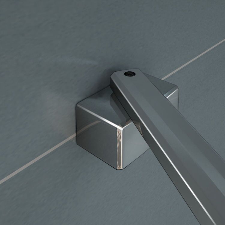 Aica 200 cm Parete Per Doccia Walk In Vetro Temperato Trasparente Anticalcare 8 mm Con Barra Stabilizzatrice da 45 cm misure varie